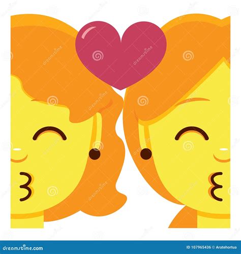 Kissing Emoji With Smiling Eyes Cartoon Vector | CartoonDealer.com ...