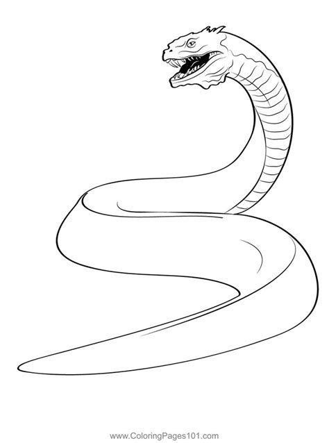 A Drawing Of A Snake With Its Mouth Open