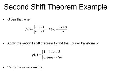 Solved Second Shift Theorem Example Given That When Chegg