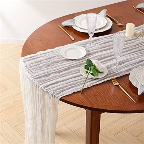 Amazon Vitalizart Off White Cheesecloth Table Runner Ft Cheese