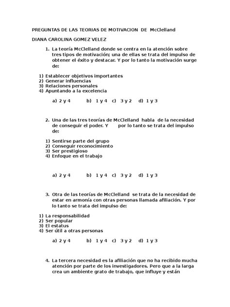 PDF Preguntas De Las Teorias De Motivacion De Mcclelland DOKUMEN TIPS