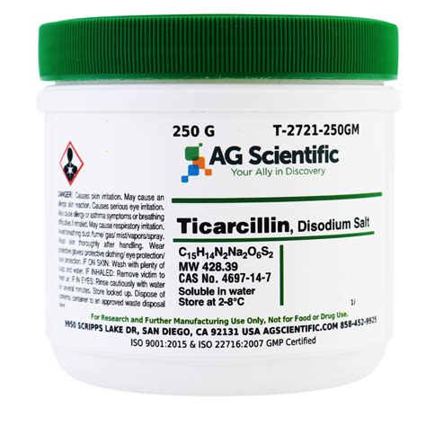 T-2721-250GM - Ticarcillin Disodium Salt, 250 G