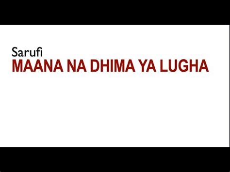 Maana Na Dhima Ya Lugha Dhima Za Lugha Ya Kiswahili Pdf Maana Ya