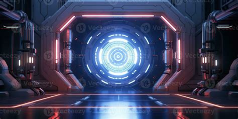 Ai Generated Ai Generative Futuristic Space Ship Galaxy Alien Door