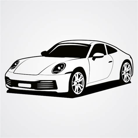 Premium Vector | Porcshe 911 vector sports car silhouette