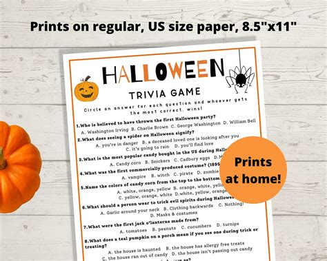 Halloween Trivia Halloween Quiz Halloween Party Game - Etsy