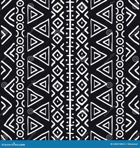 African Print Fabric Vector Seamless Tribal Pattern Stock Vector