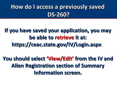 U.S. Immigrant Visas: Completing Form DS-260 | PPT