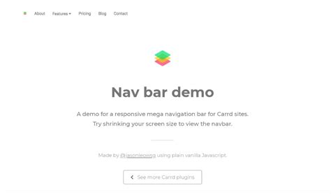 Blog Mega Navbar Carrd Demo