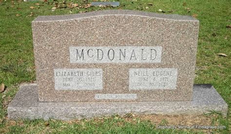 Mary Elizabeth Giles Mcdonald Find A Grave Memorial