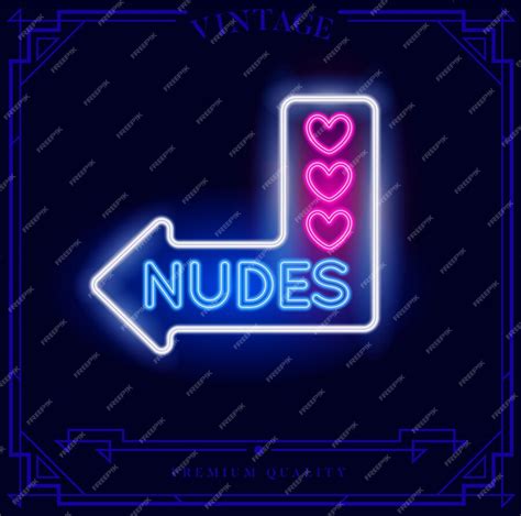 Premium Vector Nudes And Love Hearts Neon Light Sign Vector Illustration