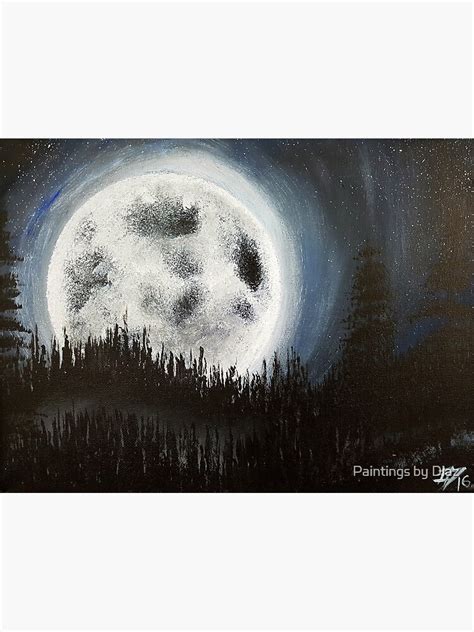 "Creepy Full Moon Painting" Framed Art Print for Sale by eddiediaz | Redbubble