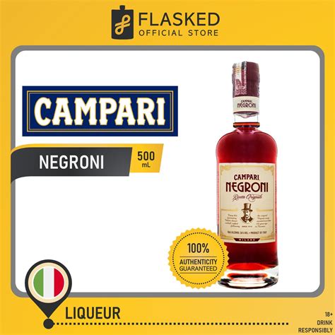 Campari Negroni Liqueur 500ml Flasked Liquor Store