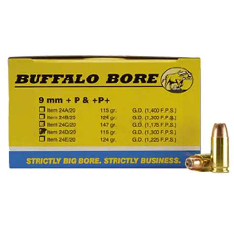 Buffalo Bore Ammunition D Pistol Mm Luger P Gr Jacketed