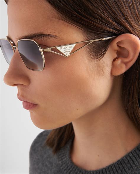 Gradient Iris Lenses Sunglasses With Triangle Logo Prada