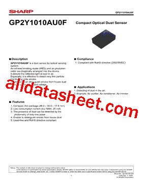 Gp Y Au F Datasheet Pdf Sharp Corporation