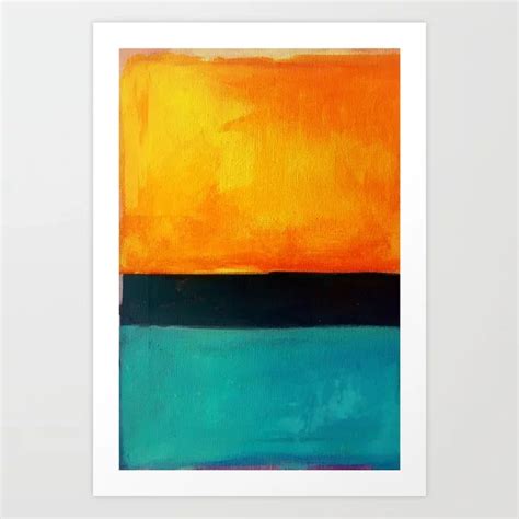 Mark Rothko Interpretation Orange Blue Art Print by ... | Abstrakte ...