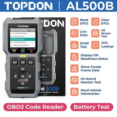 Topdon Al B Obd Scanner And Battery Tester In Code Reader For