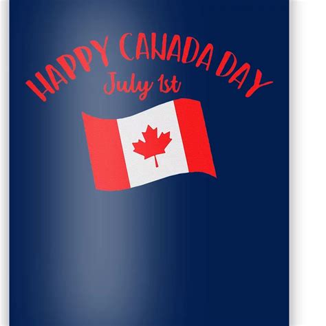 Happy Canada Day Funny Canadian Flag Maple Patriotic Poster | TeeShirtPalace