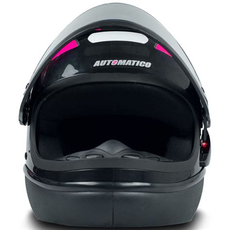 Capacete Moto Fechado Automatic Fw Tamanho Preto Rosa Viseira