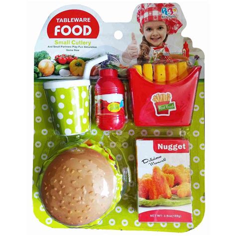 Kit Cozinha Infantil Lanche Hamburguer Batata Frita Comidinha De