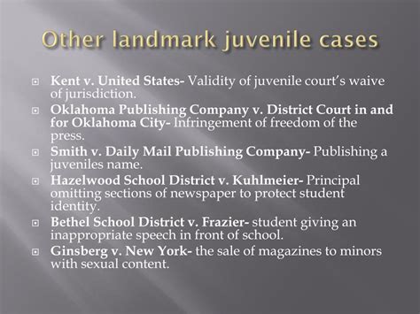 PPT - Juvenile and Terrorism Justice Systems: Landmark Juvenile Court Cases PowerPoint ...