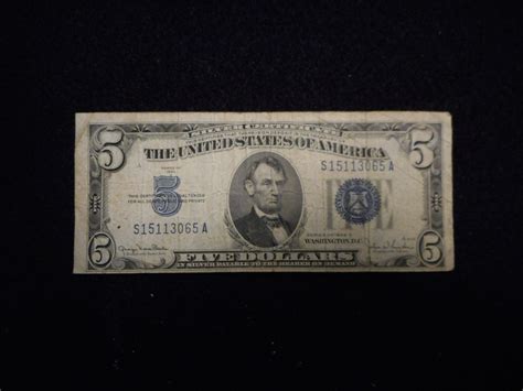 1934 5 DOLLAR BILL SILVER CERTIFICATE CIRCULATED **FREE SHIPPING** | #1808865716