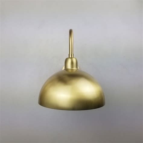 Swan Neck Brass Dome Wall Light E2 Contract Lighting