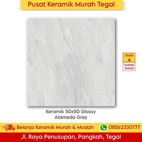 Pegasus Keramik Lantai 50x50 Caldea Grey 50x50 Abu Abu Motif