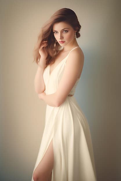 Premium Ai Image Woman Wearing White Dress