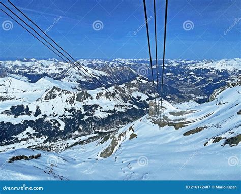 The Mountain Cable Car Col Du Pillon Cabane Scex Rouge Glacier 3000