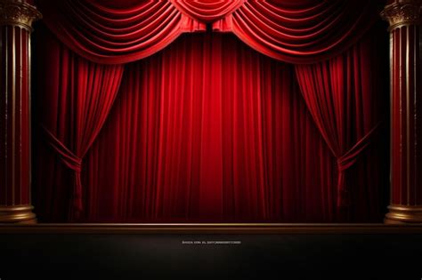 Rote Vorh Nge Kino Theater Mockup Vorlage Hintergrund Mit Eleganten