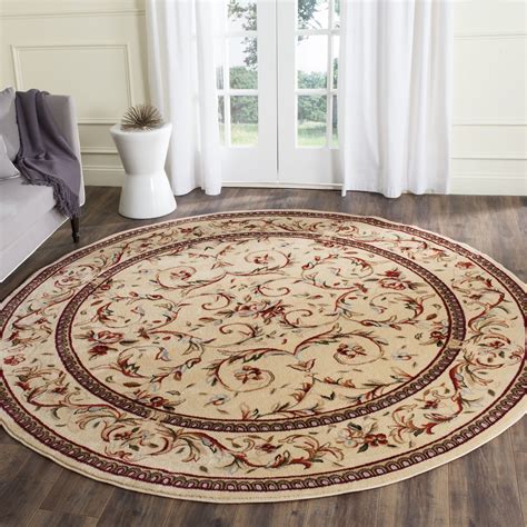 Safavieh Lyndhurst Fanna Traditional Oriental Rug Round Area Rugs Floral Area Rugs Area Rugs