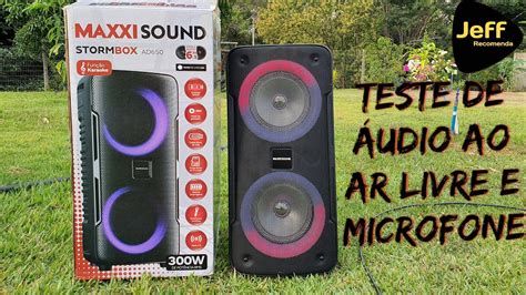 Potente Caixa De Som Maxxi Sound Stormbox W Ad Teste De Udio