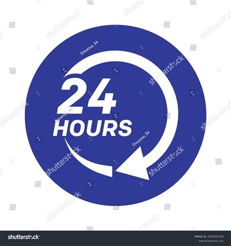 Twenty Four Hour With Arrow Loop Icon Hours Royalty Free Stock