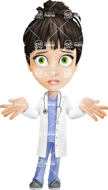 Female Medic Cartoon Vector Character Feeling Lost Graphicmama