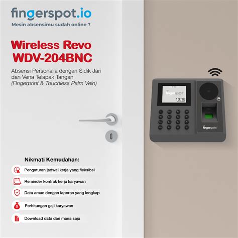 Jual Mesin Absensi Fingerspot Revo WDV 204BNC Fingerprint Absen Sidik