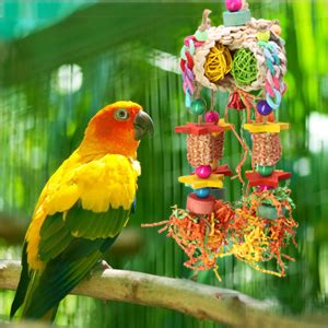 Mqupin Bird Parrot Colorful Chewing Toys Parrot Foraging Shredder Toys