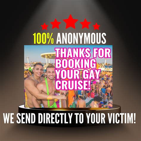 Prank Postcard Gay Cruise 100 Anonymous Sent Directly To Your Victim Etsy