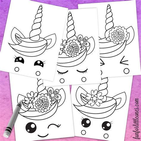 100 Printable Unicorn Face Coloring Pages | Hoyei Nadiah