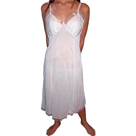 Vintage 1950s Seamprufe Full Slip Bright White Nwt N… Gem