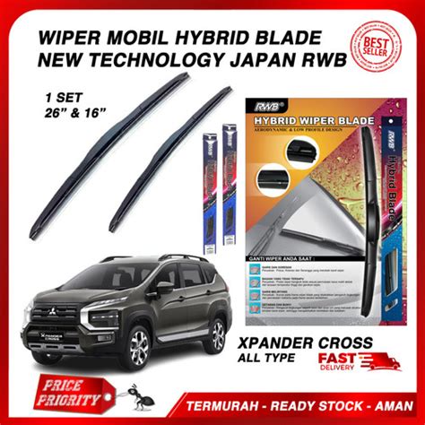 Jual Wiper Mobil Xpander Cross Karet Wiper Frameless Hybrid Blade Set