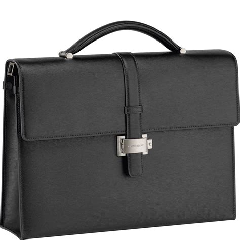 Montblanc 4810 Westside Leather Single Gusset Briefcase Black