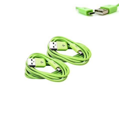 2x 6ft Micro Usb Data Sync Charger Cable Green Droid Htc Evo One Nexus 7 Kindle Ebay