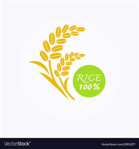 Rice logo organic grain wheat design Royalty Free Vector