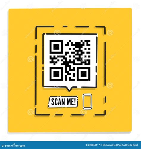 Qr Code Scan Me Template In Sketch Style Eps 10 Vector Format Stock