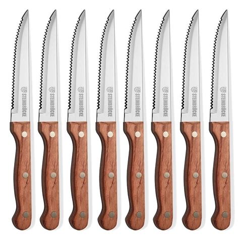 Buy Steak Knives Wood Handle Steak Knives Set Of Built Cr Mov