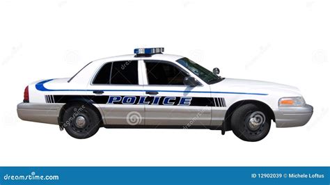 Police Car Isolated Stock Image Image Of Isolated White 12902039