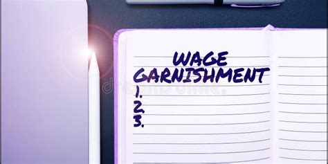 Inspiration Showing Sign Wage Garnishment Word For Deducting Money