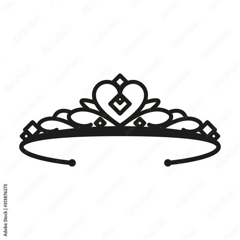 Princess Tiara Simple Flat Vector Illustration Stock Vector Adobe Stock